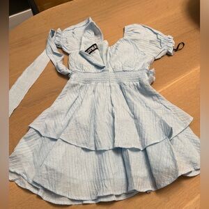 Katie J NYC Sky Blue Layered Kids Dress